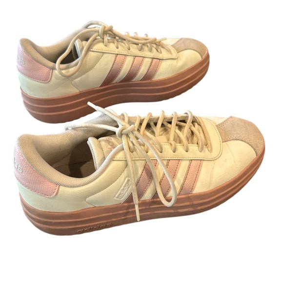 Adidas VL Court Ivory/Sandy Pink Platform  Sneakers Size 9 - Picture 2 of 15